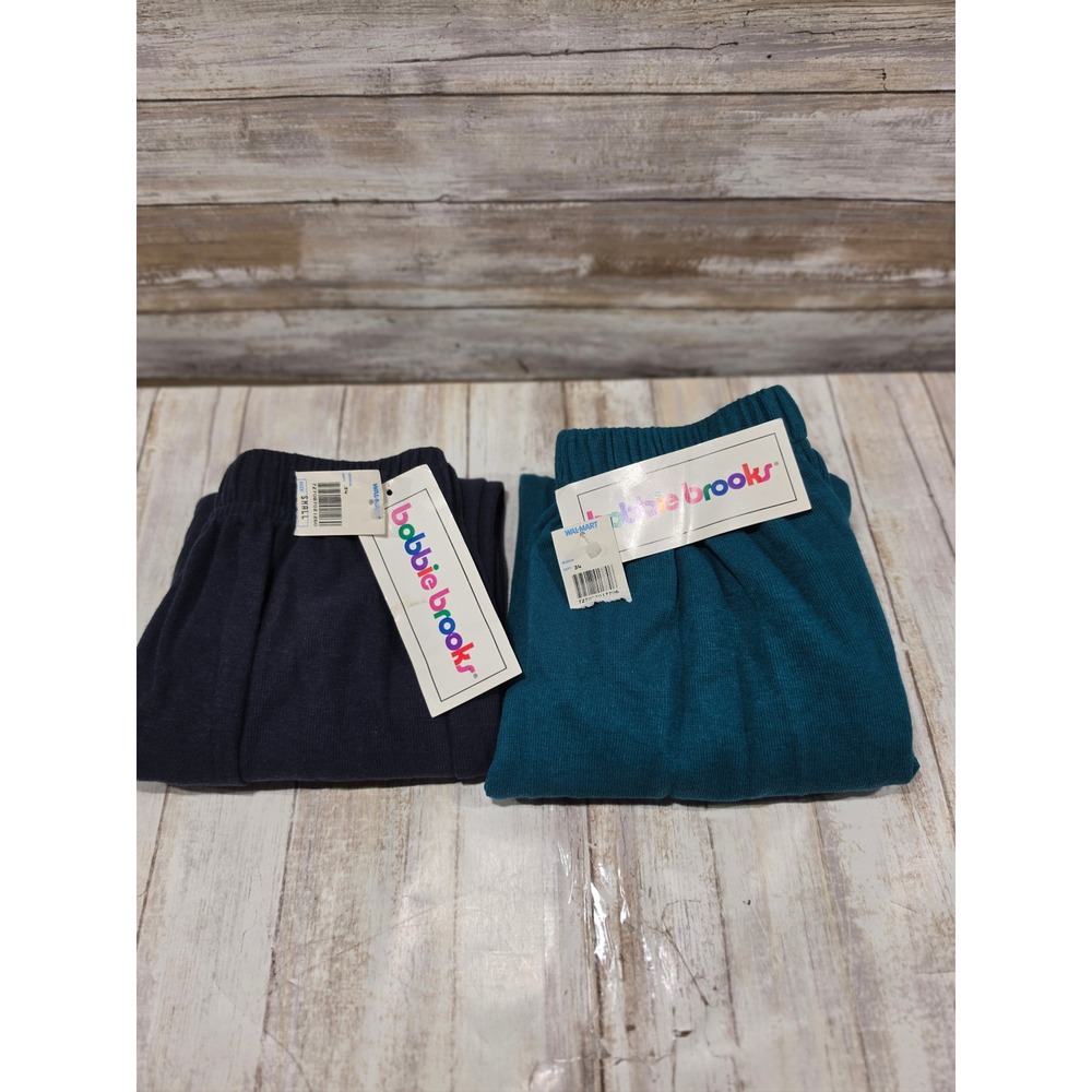 Bobbie Brooks Vintage 90s Stirrup Leggings 2 Pack Navy Teal Small READ USA